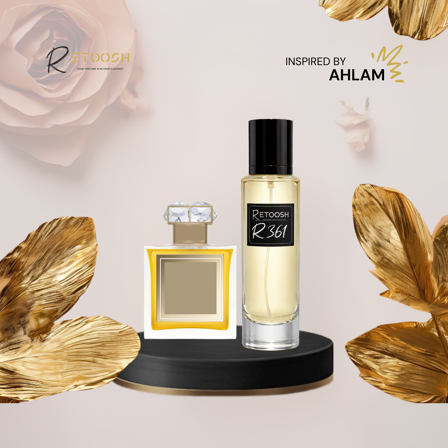 R361 – Golden Oud Blossom | Oriental Fragrance for Women | 50mL - Retoosh Perfumes